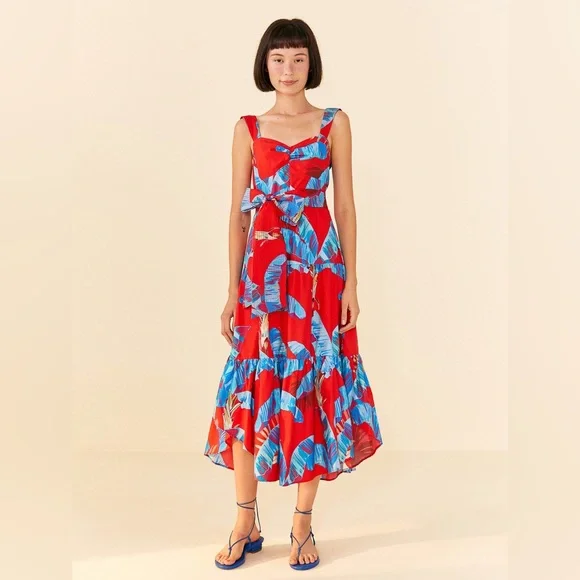 open lace back dress Red Sleeveless Midi Dress main image 1